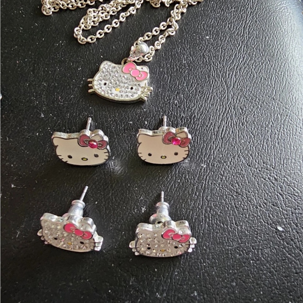 Hello Kitty Silver-Plated Pendant Necklace with Pink and Red Accents - Picture 4 of 4